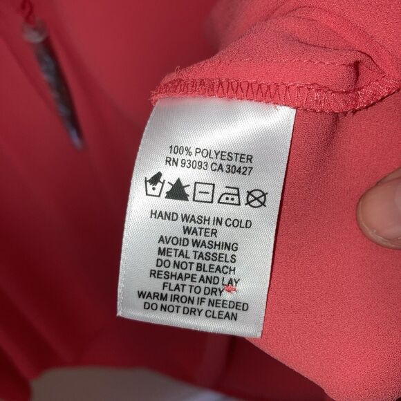 Nic + Zoe Watermelon Pink Boho Tunic Top Tassel Ties NWT Sz S But Can Fit Larger - Picture 9 of 11